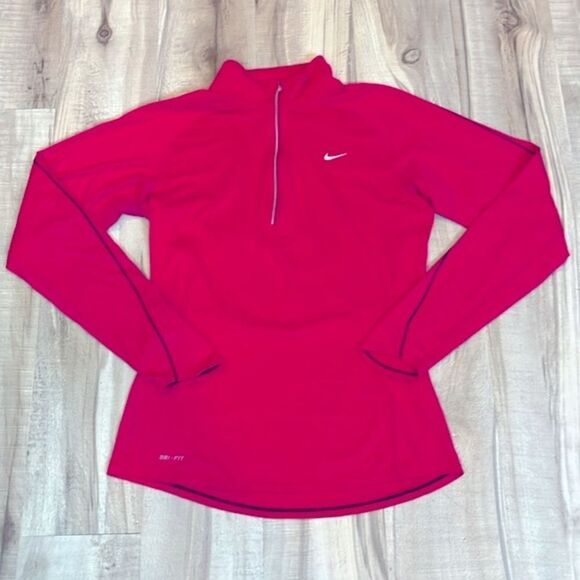 Nike Dri-Fit half zip long sleeve running exercise mock neck top size small - Picture 2 of 9